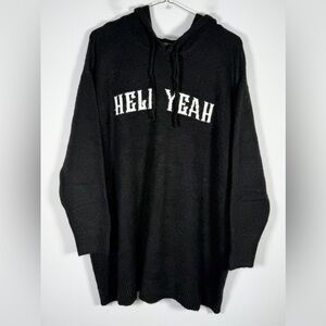 Torrid Lovesick Women’s NWT Size 2/2X “Hell Yeah” Black Heart Sweater Hoodie